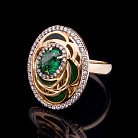 Золотое кольцо (фианиты, эмаль) к03951 от ювелирного магазина Оникс - 1