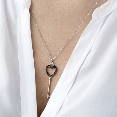 Серебряное колье "Ключик" 18454