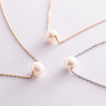 Кольє "Перлина на ланцюжку" (жовте золото) кол02273 №3