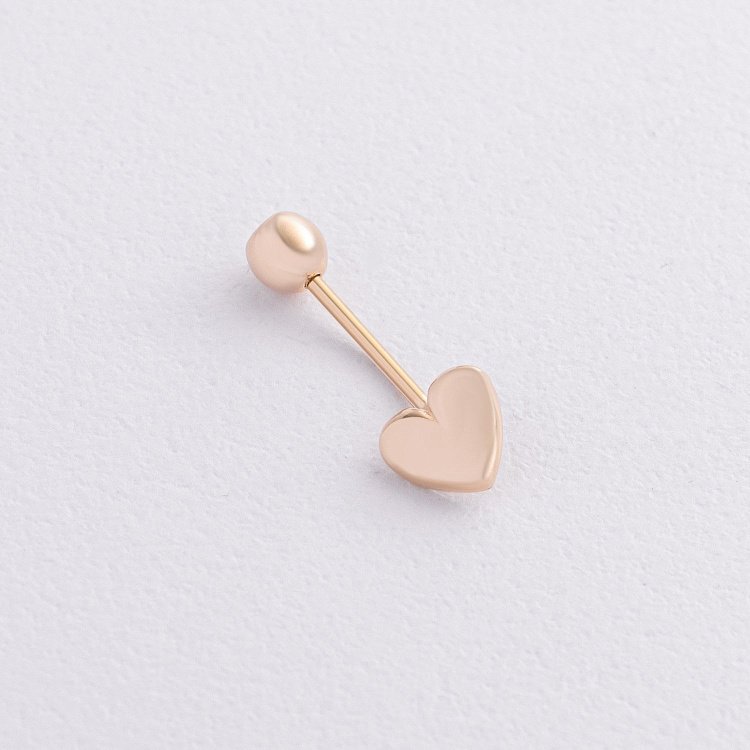 Золотой пирсинг в пупок "Сердечко" (фианит) пир00273 Золотой пирсинг в пупок "Сердечко" (фианит) пир00273 от ювелирного магазина Оникс