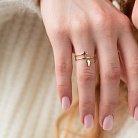 Золотое кольцо с сердечком и крестиком к05453 от ювелирного магазина Оникс - 1