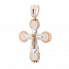 Золотой крестик с эмалью и фианитами 540228Е от ювелирного магазина Оникс