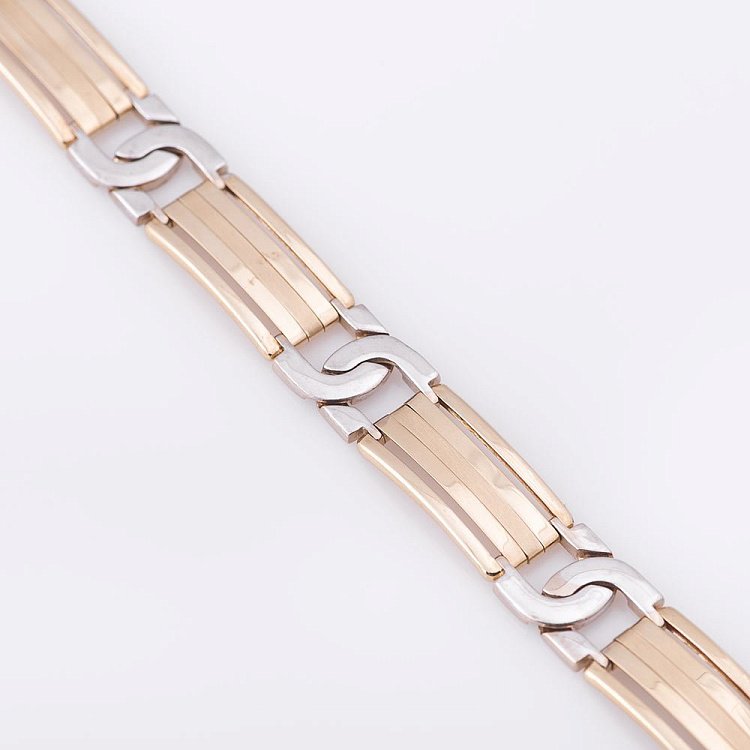 Мужской браслет с красного и белого золота б01374 от ювелирного магазина Оникс - 2