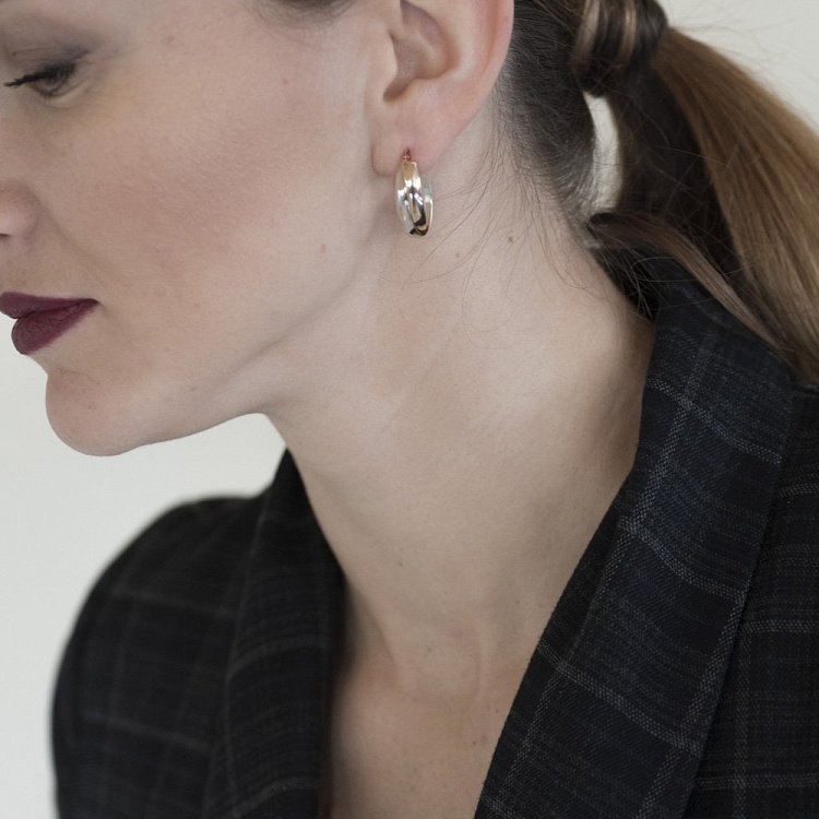 Золотые серьги "Кольца" с04834 от ювелирного магазина Оникс - 4