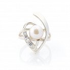 Серебряное кольцо (культ. пресн. жемчуг, фианиты) 111137 от ювелирного магазина Оникс - 2