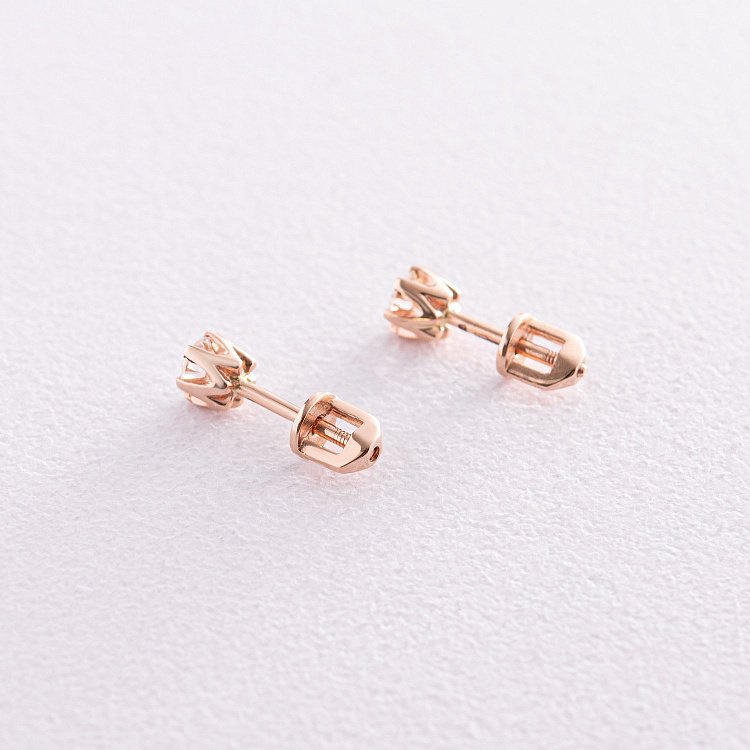 Золоті сережки-пусети з діамантами сб0398 від ювелірного магазину Онікс - 4