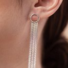 Серебряные серьги - пусеты "Элеонора" с цепочками 902-01200 от ювелирного магазина Оникс - 5