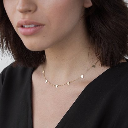 Золотое колье "Треугольники" кол01454 №5