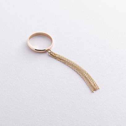 Кольцо с цепочками (желтое золото) к07475 №3