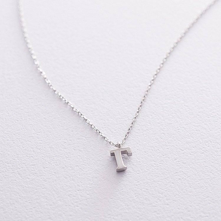 Серебряное колье с буквой Г 18970б от ювелирного магазина Оникс