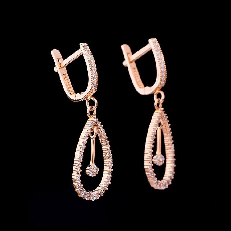 Серьги "Капельки" (фианит) с01461 от ювелирного магазина Оникс - 3