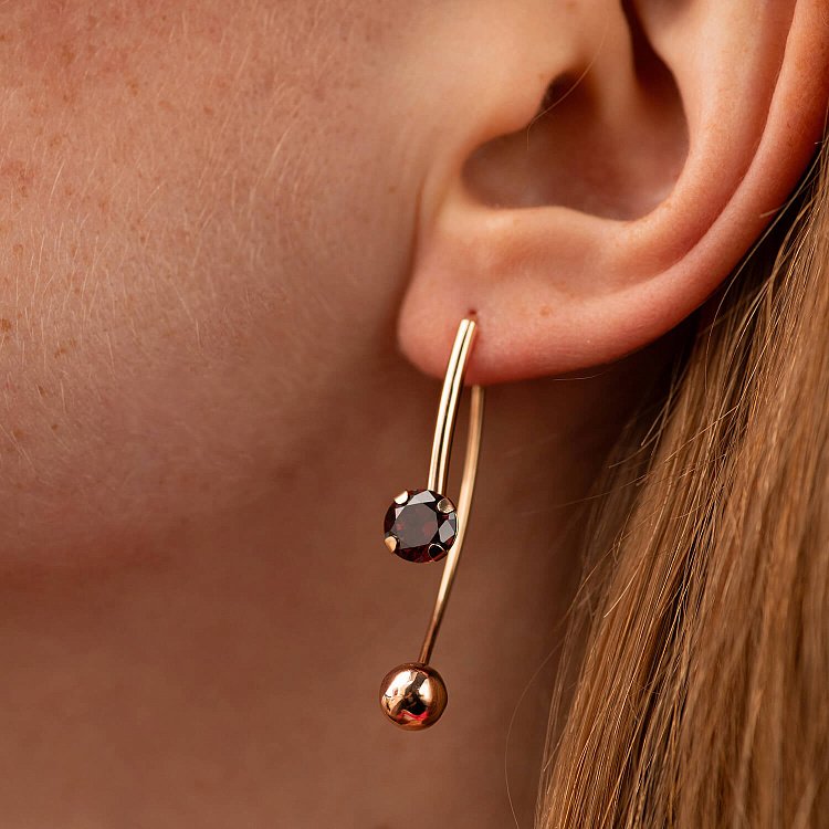 Золоті сережки "Натхнення" (фіаніти) с06708 від ювелірного магазину Онікс - 2