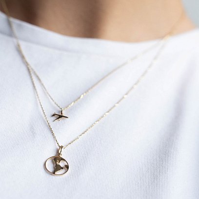 Кольє в жовтому золоті "Навколосвітня подорож" кол01685 №6