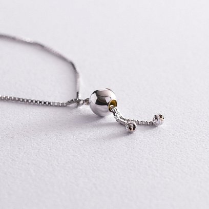 Шариковый браслет из белого золота б04307 №8