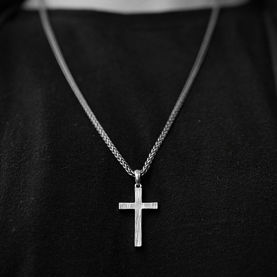 Серебряный крестик с чернением 132700ч №4