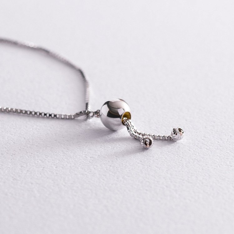 Шариковый браслет из белого золота б04307 от ювелирного магазина Оникс - 8