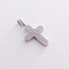Срібний хрестик з фіанітами 132016 от ювелирного магазина Оникс