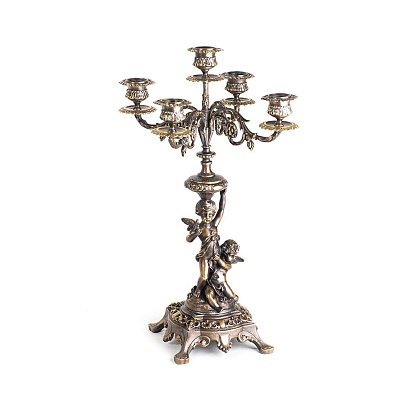 Бронзова фігура ручної роботи "Ангели з свічником" сер00072