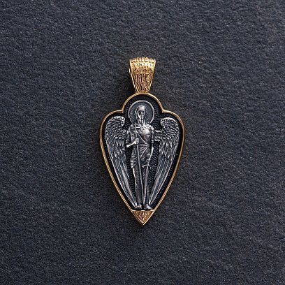 Срібна підвіска "Ангел" з позолотою 131559 №5