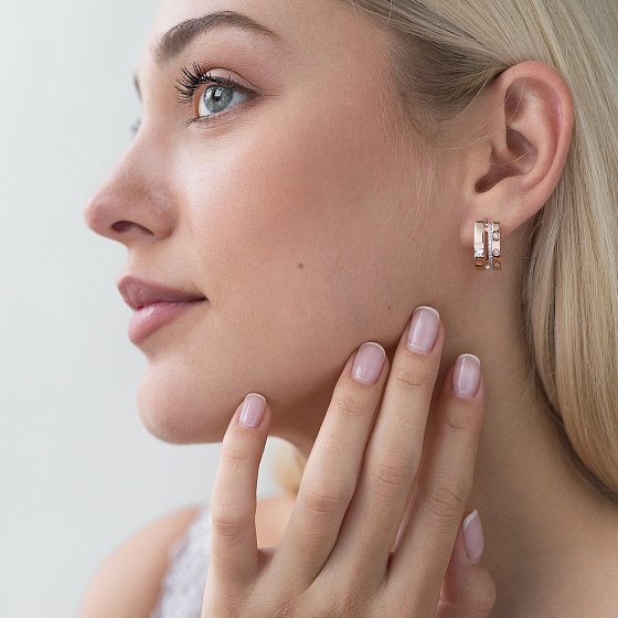 Серьги золотые с фианитами с04534 №2