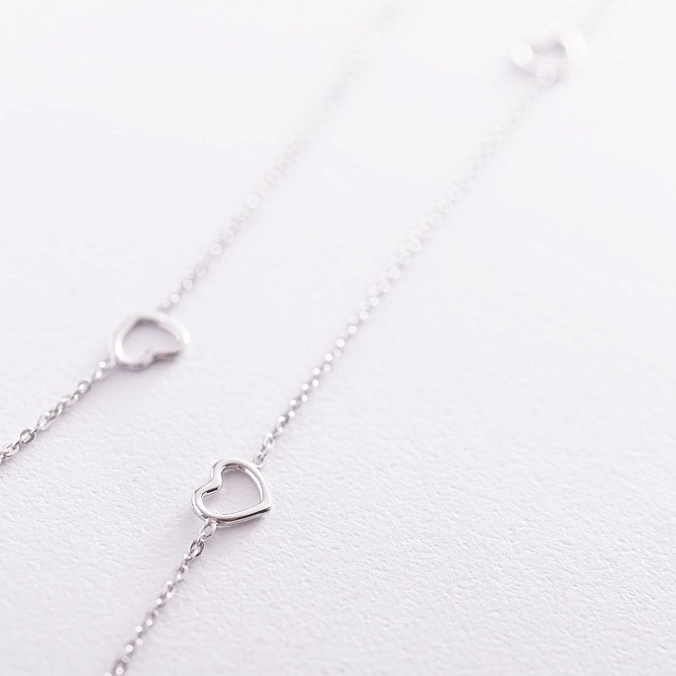 Срібне кольє "Сердечка" 181081 від ювелірного магазину Онікс - 3