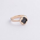 Золотое кольцо "Клевер" с черными бриллиантами 241181622 от ювелирного магазина Оникс - 2
