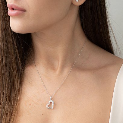 Золотий кулон "Серце" з діамантами п189 №2