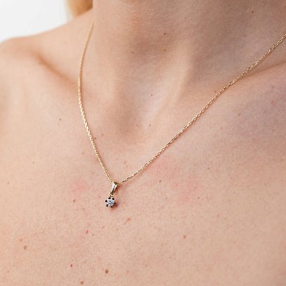 Золотий кулон з фіанітом п03123 №2