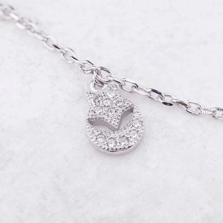 Срібний браслет на ногу з фіанітами 14931 від ювелірного магазину Онікс - 2