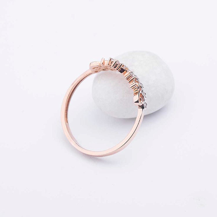 Золотое кольцо "Корона с фианитами" к04531 от ювелирного магазина Оникс - 1