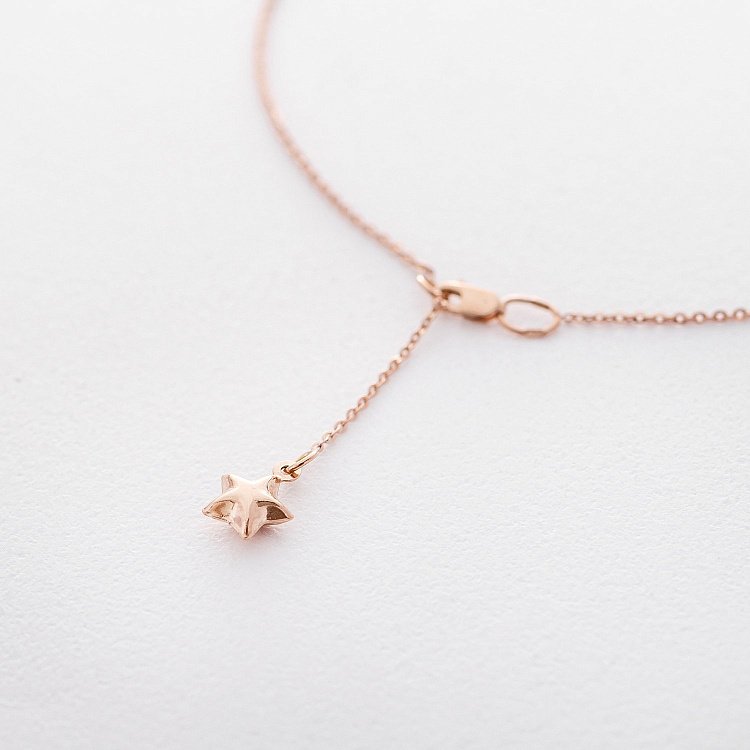 Золотой браслет на ногу "Звезда" б03605 от ювелирного магазина Оникс - 1