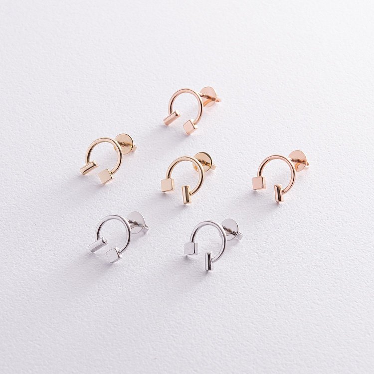 Сережки - пусети "Дарсі" у червоному золоті с08319 від ювелірного магазину Онікс - 4