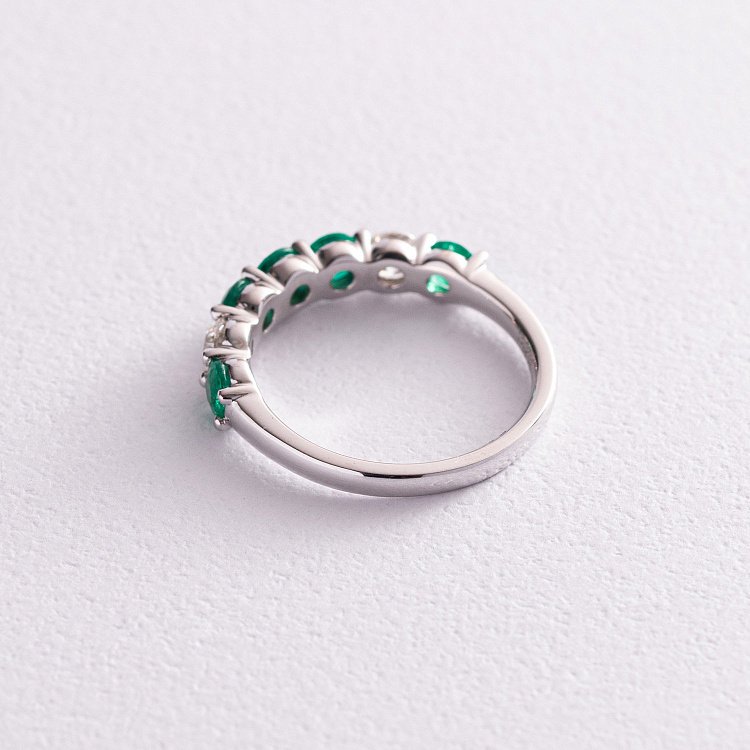 Золотое кольцо с изумрудами и бриллиантами кб0374nl от ювелирного магазина Оникс - 8