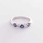 Золотое кольцо с бриллиантами и сапфирами кб0292ai от ювелирного магазина Оникс