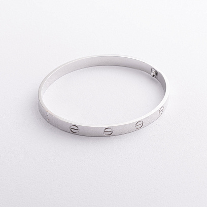 Жорсткий браслет "Love" (біле золото) б05808 №5