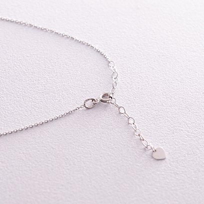 Золоте кольє "Незалежна" з кульками (сині та жовті фіаніти) кол02337 №5