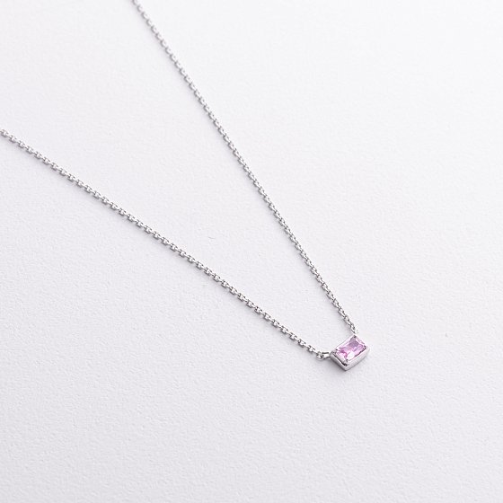 Серебряное колье "Karen" (розовый сапфир) 8200р-PSPH №3