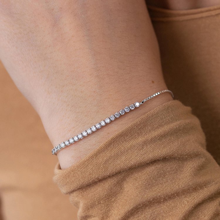 Серебряный браслет "Утонченный" с белыми фианитами 141606 от ювелирного магазина Оникс - 7