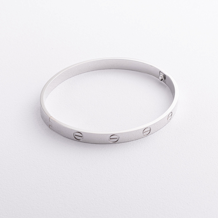 Жорсткий браслет "Love" (біле золото) б05808 від ювелірного магазину Онікс - 2