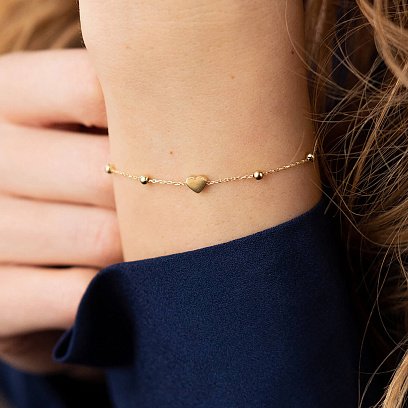 Браслет "Сердечко" в желтом золоте б05182 №2