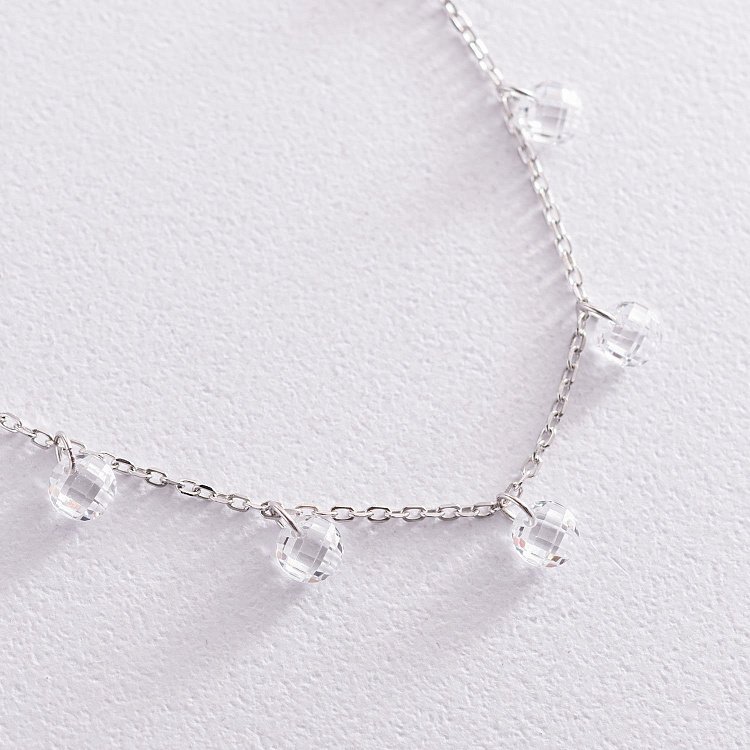 Серебряное колье с фианитами 181102 от ювелирного магазина Оникс - 2