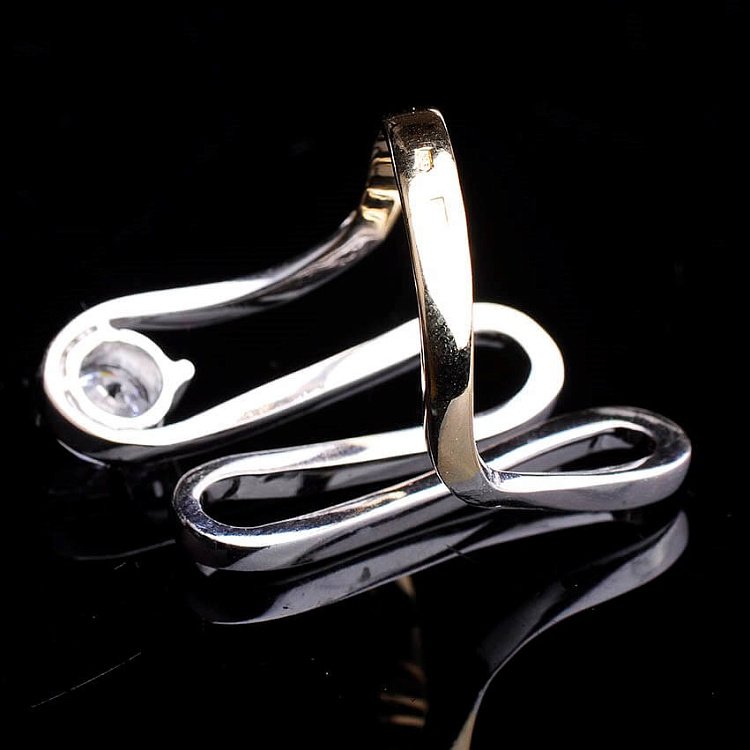 Женское кольцо из белого и желтого  золота с фианитами к02419 от ювелирного магазина Оникс - 3