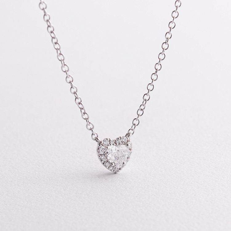 Золоте кольє "Сердечко" з діамантами колб0158lg від ювелірного магазину Онікс