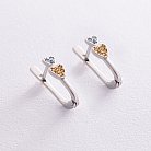 Срібні сережки "Сердечки" (блакитні та жовті камені) 704 от ювелирного магазина Оникс