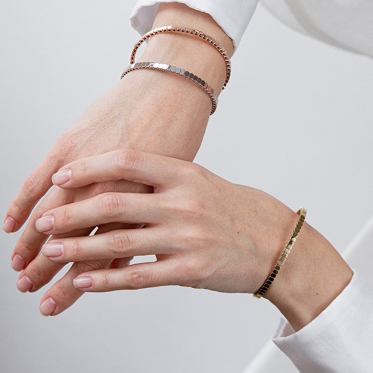 Жорсткий браслет "Kylie" у червоному золоті б05825 від ювелірного магазину Онікс - 3