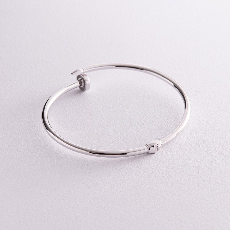 Браслет "Гвоздь" в белом золоте б03081 от ювелирного магазина Оникс - 4