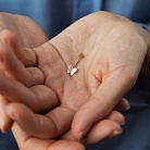 Золотой пирсинг в пупок "Бабочка" с фианитами пир00239 от ювелирного магазина Оникс - 1