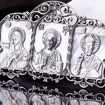 Икона в автомобиль из серебра 23419 №4