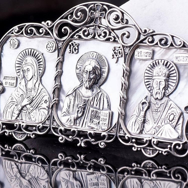 Икона в автомобиль из серебра 23419 от ювелирного магазина Оникс - 3