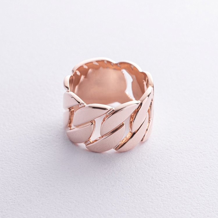 Широка каблучка "Елізабет" у червоному золоті к08029 від ювелірного магазину Онікс